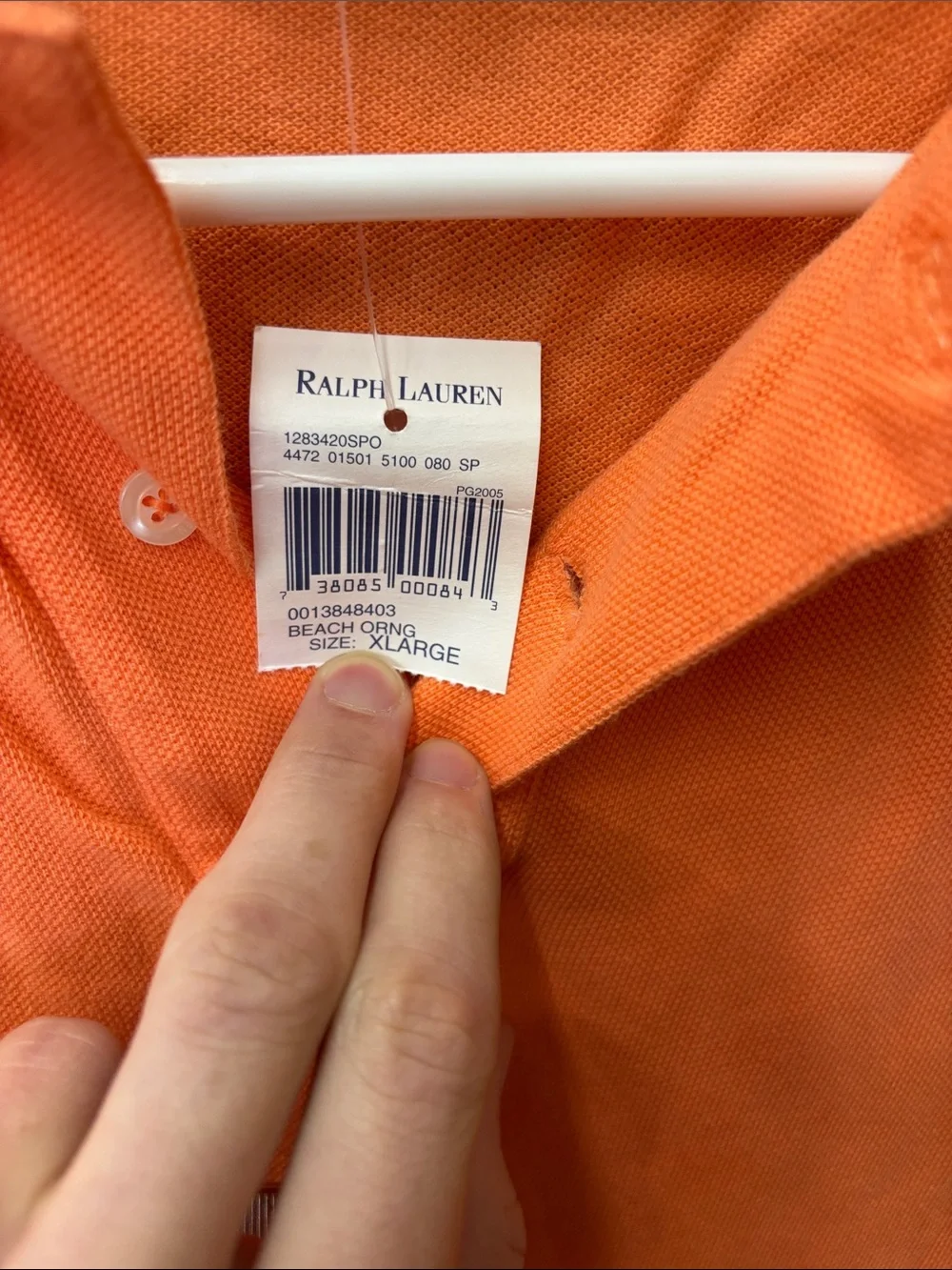 Ralph Lauren Orange Polo with Green Pony